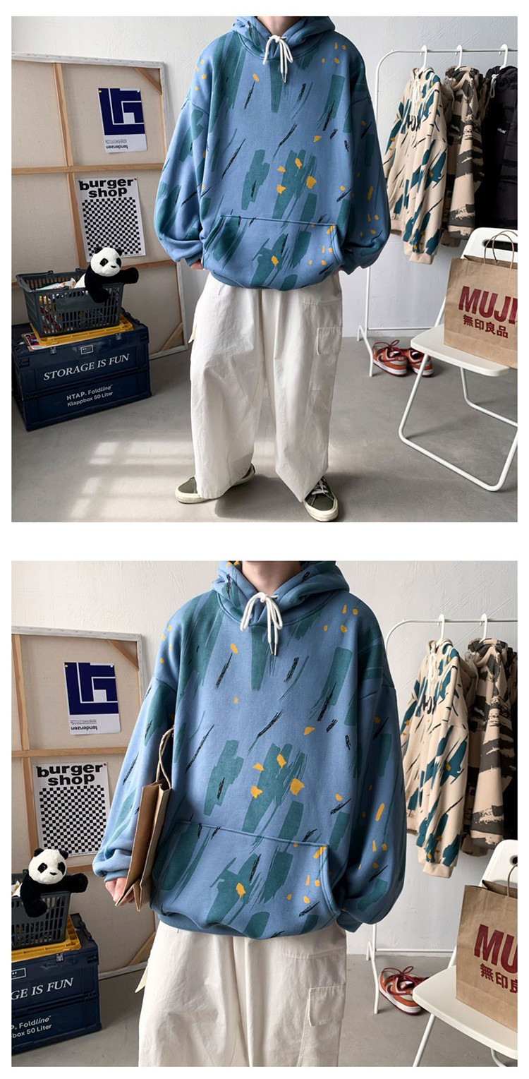 蓝色 m品牌: 森马(senma) 商品名称:森马潮牌扎染ins卫衣男连帽秋季