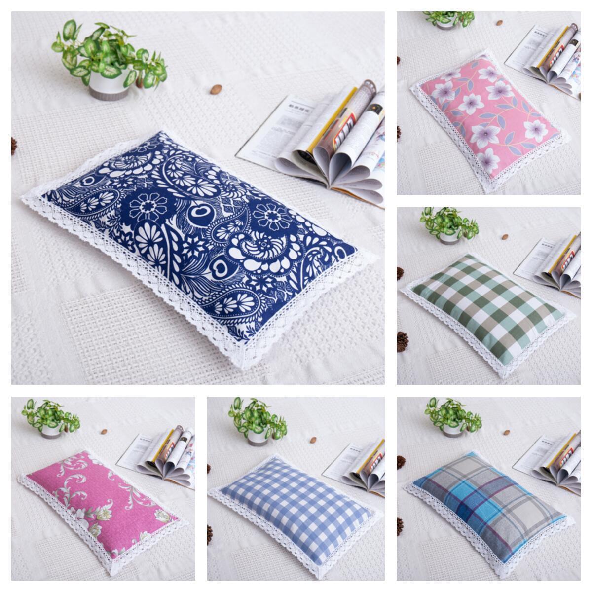 素衣卿月加厚老粗布花边枕套单人一对儿童学生情侣宿舍大号枕头套老