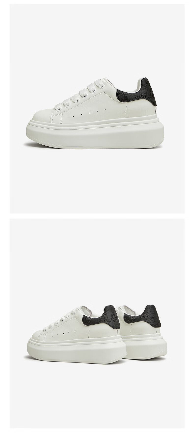 TATA Women's Shoes, Cream Bubble Thick-Soled Shoes, White Sneakers, Breathable Casual Skateboard Shoes, White/silver, Size 38 9