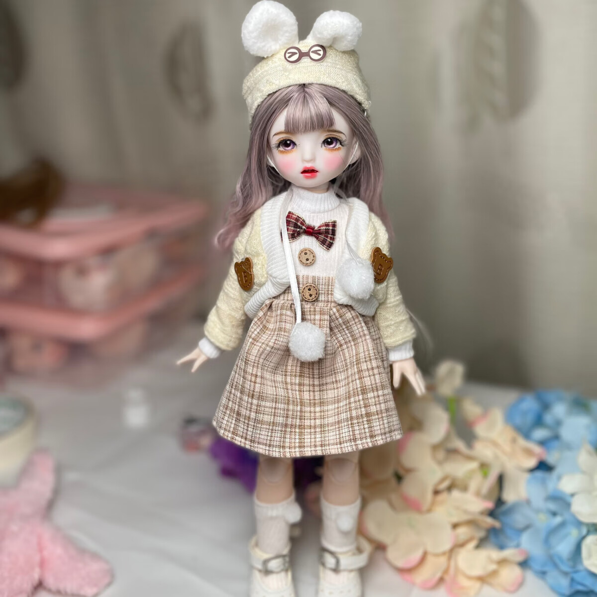 贝英杰30厘米bjd娃娃改妆芭比娃娃6分关节娃娃3d真眼女孩玩具换装洋