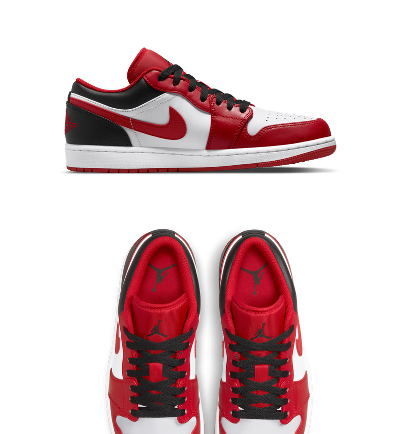 鞋aj空军一号sb dunk旗舰官方air jordan 1 low a 163白色/健身红/黑