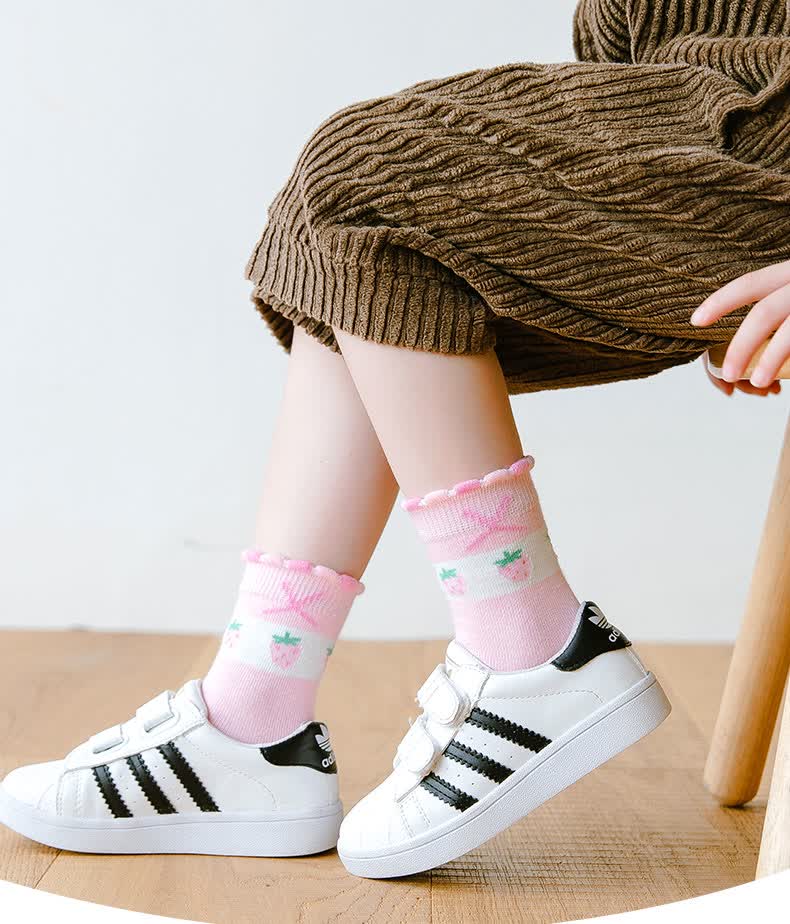 公主卡通袜女孩小孩子春秋穿的袜子 周岁红萝莉-5双 1-3岁建议脚长