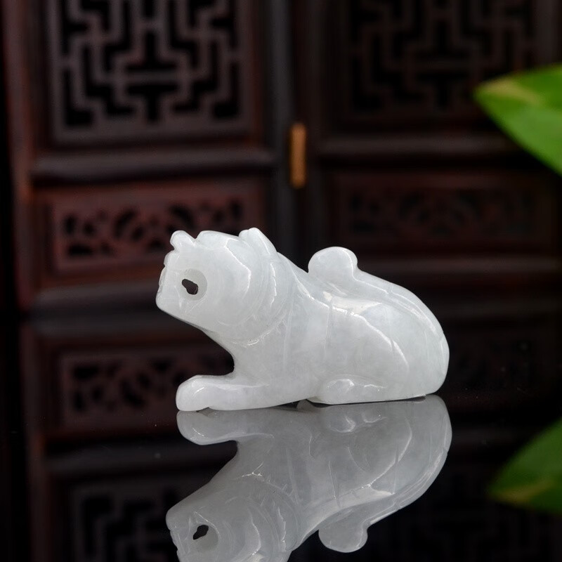 小小钰天然a货翡翠虎挂坠立体玉老虎吊坠a货缅甸玉石生肖老虎挂件