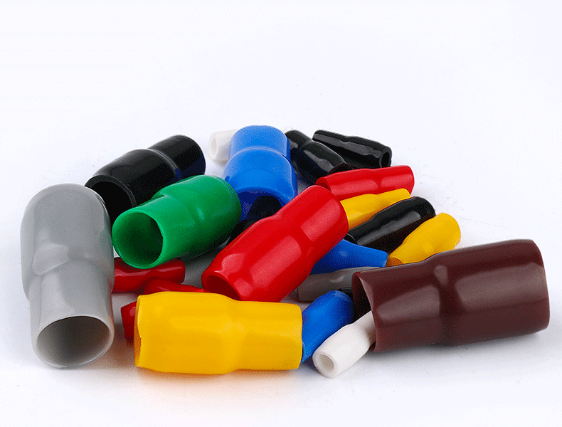 仟特冷压端子绝缘软护套v461016平方铜线鼻子电缆色套红黄蓝绿黑c4510