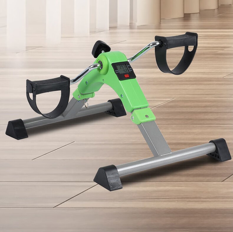 康复脚踏车器材迷你健身车家用老人上下肢健身车腿部训练器 绿色折叠