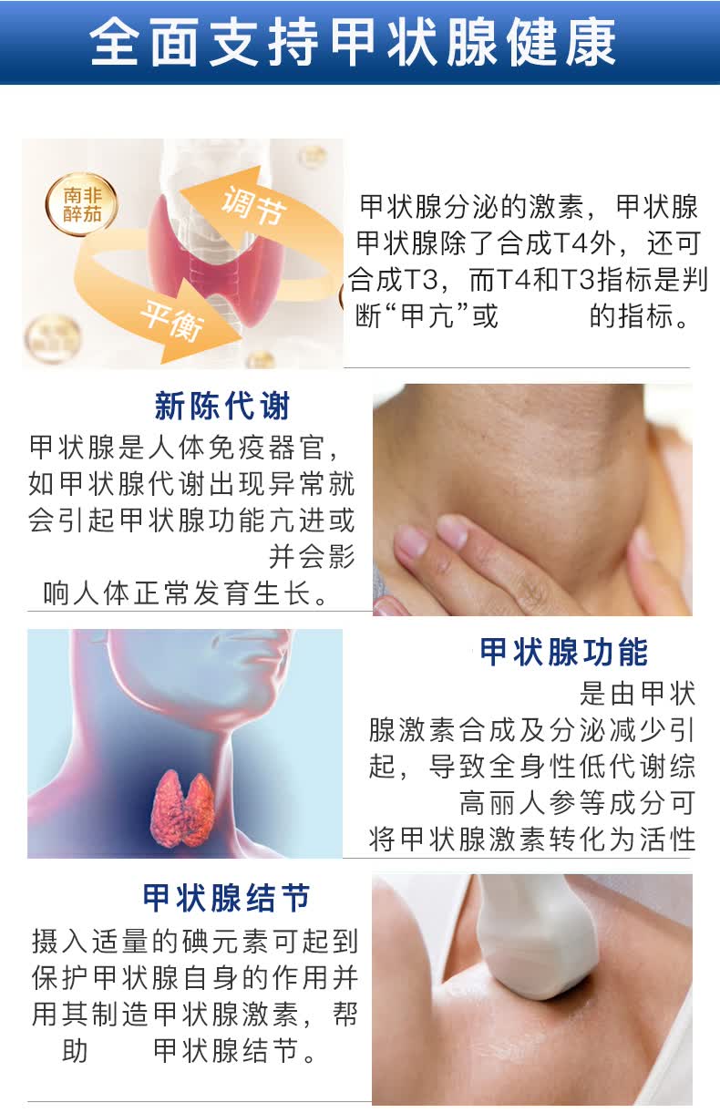 病肿大甲减甲亢桥本氏甲状腺炎结节消碘化钾片美国进口60粒1瓶购3瓶