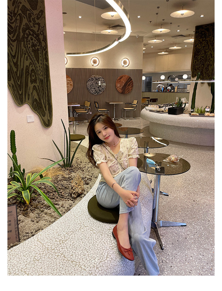 葡萄妈studiolee bi入浅口小粗跟圆头蝴蝶结 芭蕾单 鞋女 奶白 39