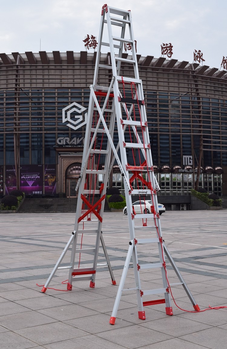 懒猫工程梯子铝合金伸缩梯升降梯多功能折叠梯加厚人字梯装修梯复式楼