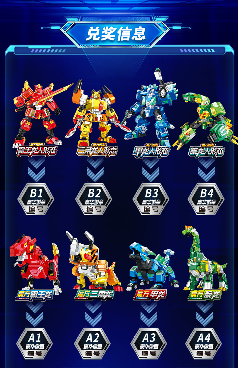 心奇爆龙战车6魔方机甲魔方变形霸王龙甲龙恐龙玩具变形机甲机器人