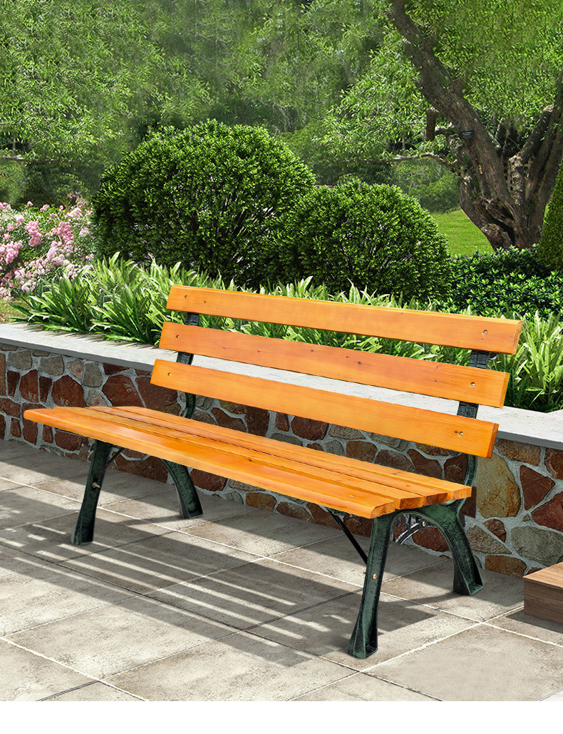 双帝公园椅园林休息长椅广场实木长排椅浴室更衣凳子花园长条椅有靠背