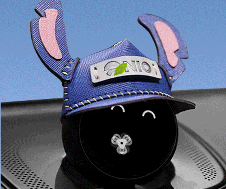 蔚来es6机器人nomi帽子新版创手工皮具定制车ec6内饰改装 嘻哈款下单