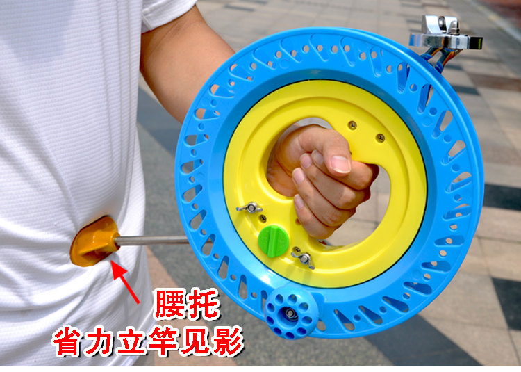 飞悦风筝飞悦大人风筝手握线轮盘防倒转刹车塑料碳纤维轮98绕线轮两用