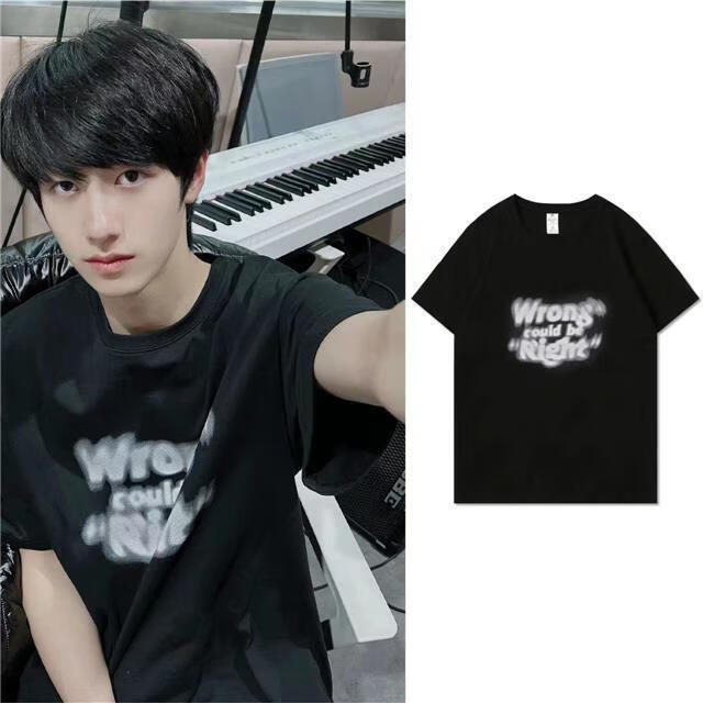 【纯棉】tf家族朱志鑫同款衣服国潮字母短袖t恤男女夏季宽松上衣团购