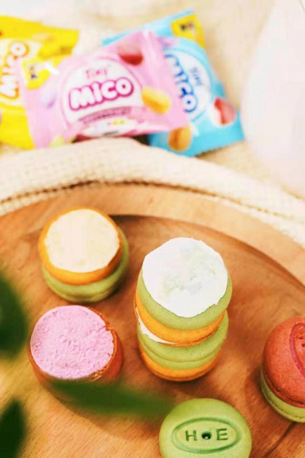 5折mico马卡龙夹心饼干网红小零食儿童早餐奶油饼干批发散装休闲食品