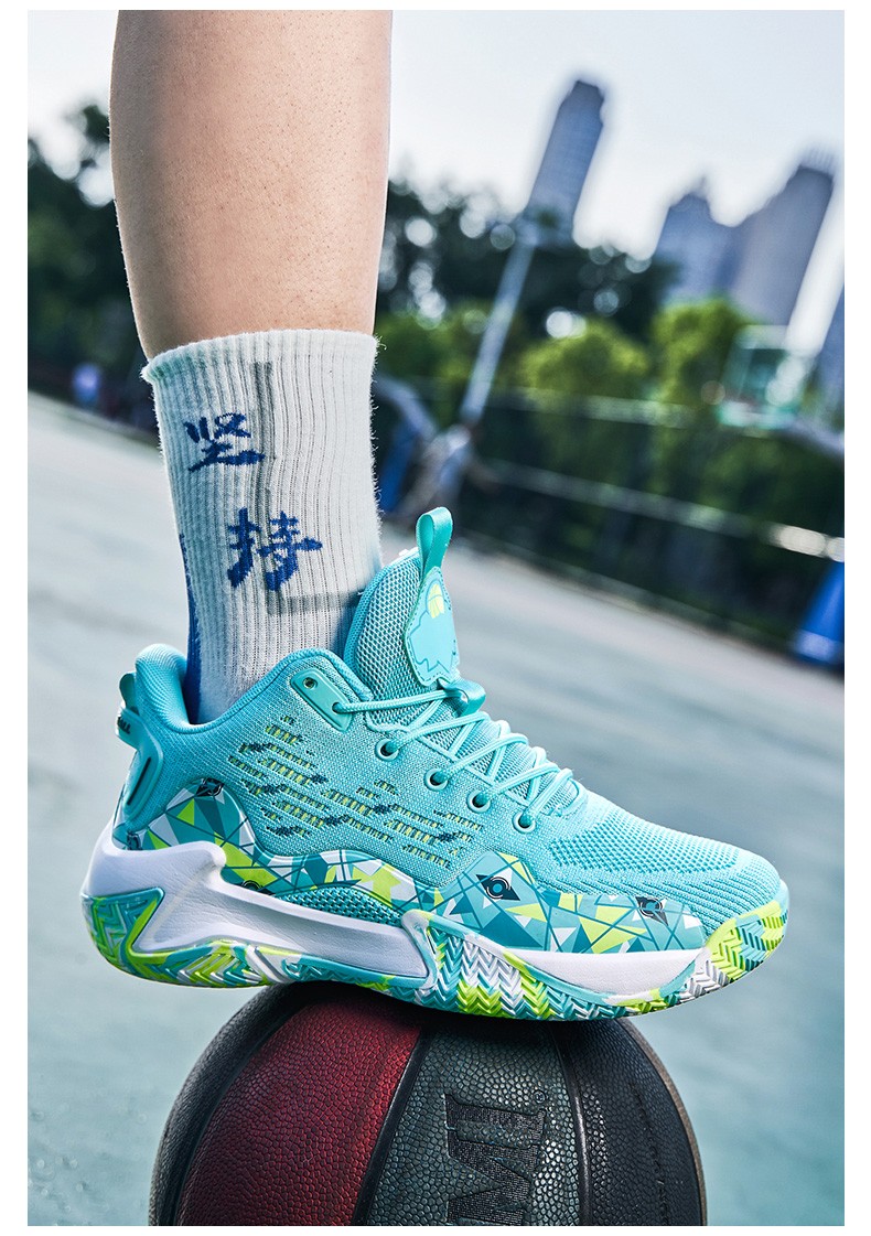 喜得龙篮球鞋男夏季透气网面青少年球鞋男实战训练学生中考试战靴国潮