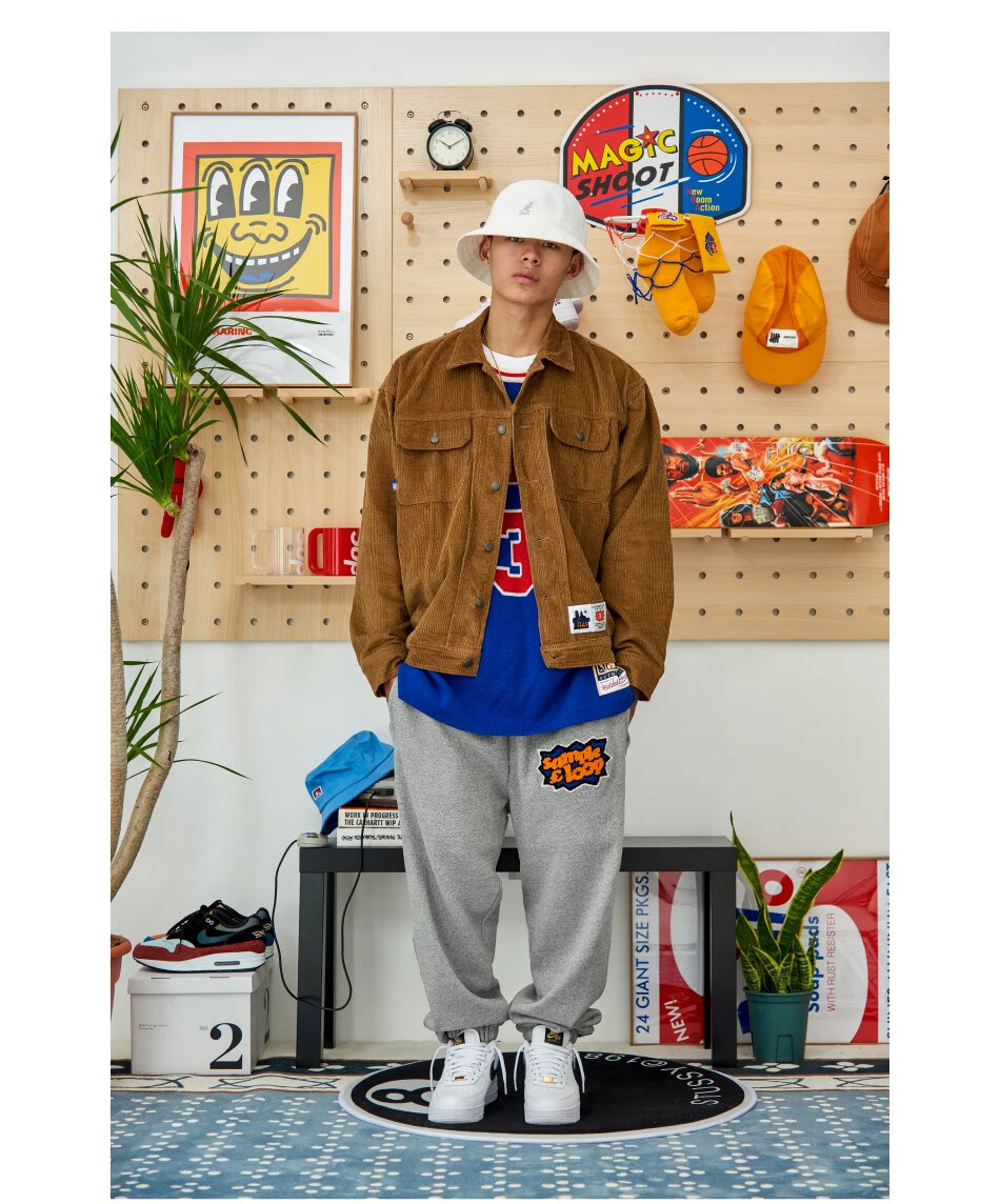 潮牌高端品质【潮woo专属】battles秋季重磅毛巾刺绣国潮灯芯绒夹克男