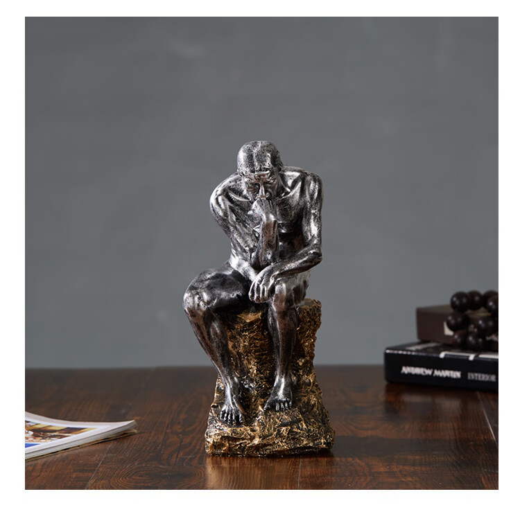 苏墨创意人物雕塑思考者沉思者摆件客厅书房样板房办公室装饰品小摆设