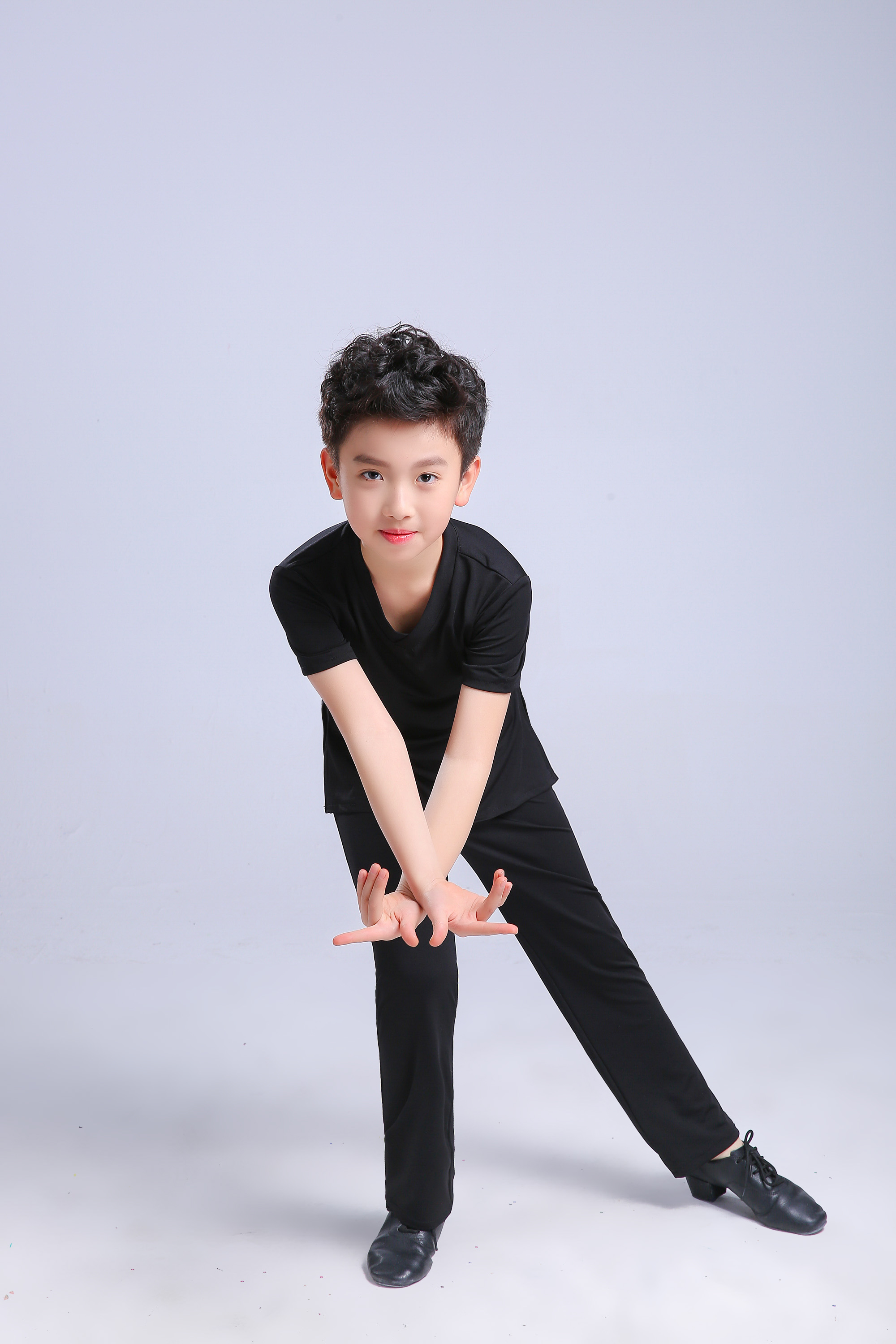 泰瑞格男童拉丁舞练功服男孩中国舞形体服儿童舞蹈套装少儿长袖短袖