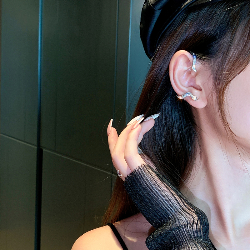 耳挂式蛇形耳饰小众设计感耳骨夹耳钉女独特耳环2021年潮耳环天然物语
