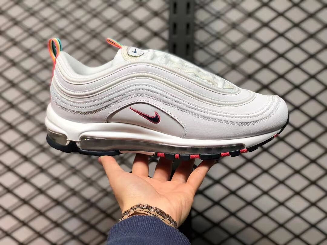 耐克(nike)97子弹头跑步全掌气垫运动鞋银子弹3反光男女款 白粉 43