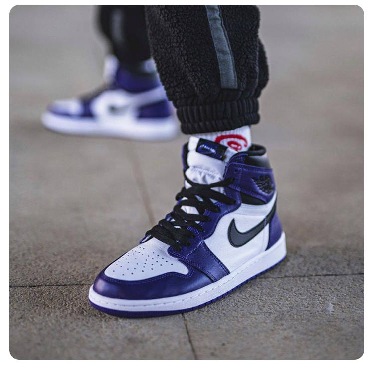 官方旗舰air 1 aj 高帮白紫葡萄 脚趾 休闲篮球鞋 555088-500 575441