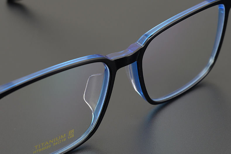 名逸男板材眼镜框超轻纯钛眼镜架配视全框方框休闲商务防蓝光黑色框