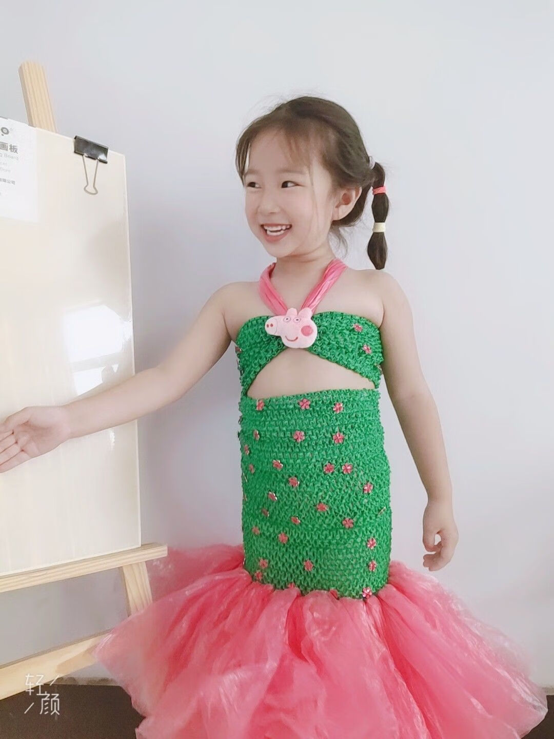央紫 环保时装秀女孩儿童环保服装美人鱼手工diy半成品幼儿园亲子创意
