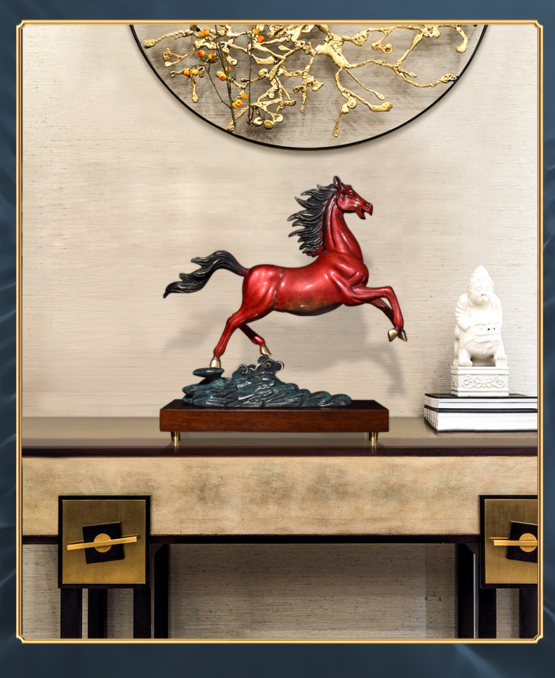 笼趣纯铜马摆件客厅马到成功办公室中式家居办公室一马当先纯铜马桌面
