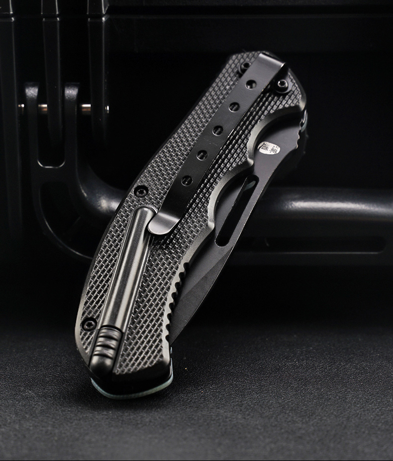 联能汉道具防身野外求生存刀战术小刀随身锋利高硬度猎人无锁黑熊60