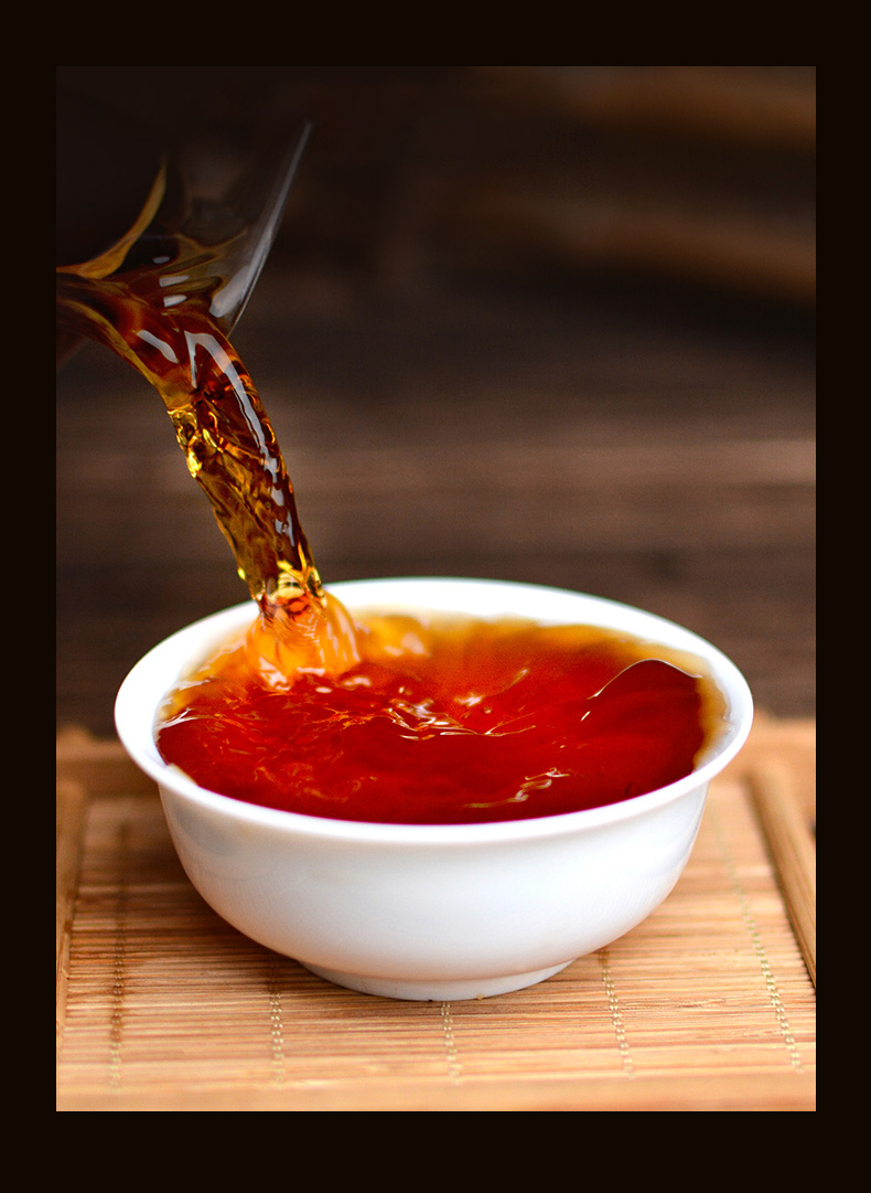 林中鹿 茶叶 普洱熟茶 一叶金针 357g云南七子饼圆茶普洱熟茶 倚邦