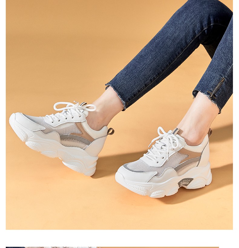 法国montagut梦特娇女鞋2022夏季新款百搭深口厚底老爹鞋女网面透气