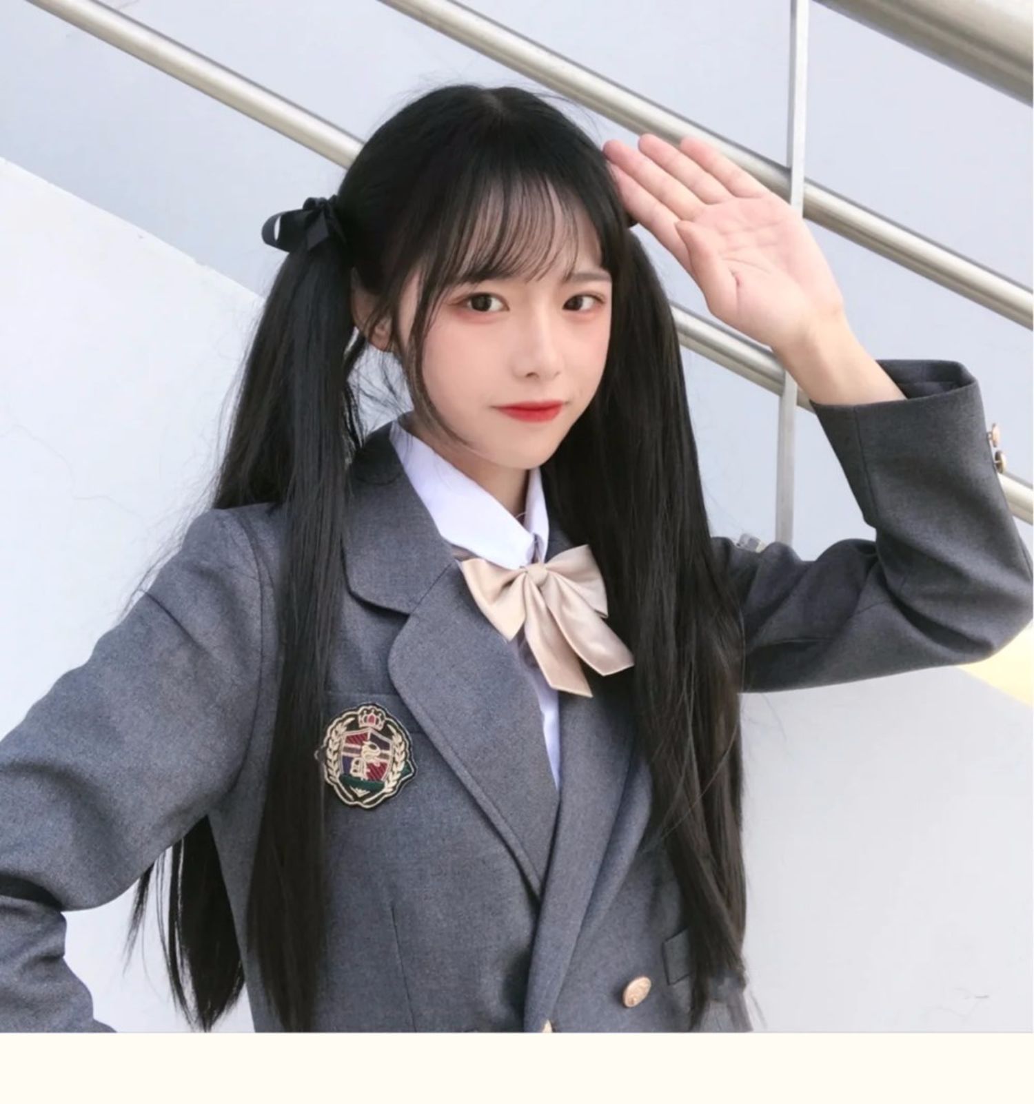 天使丝丝jk双马尾假发女假发卷马尾绑带式直马尾假发片软妹萝莉辫黑两