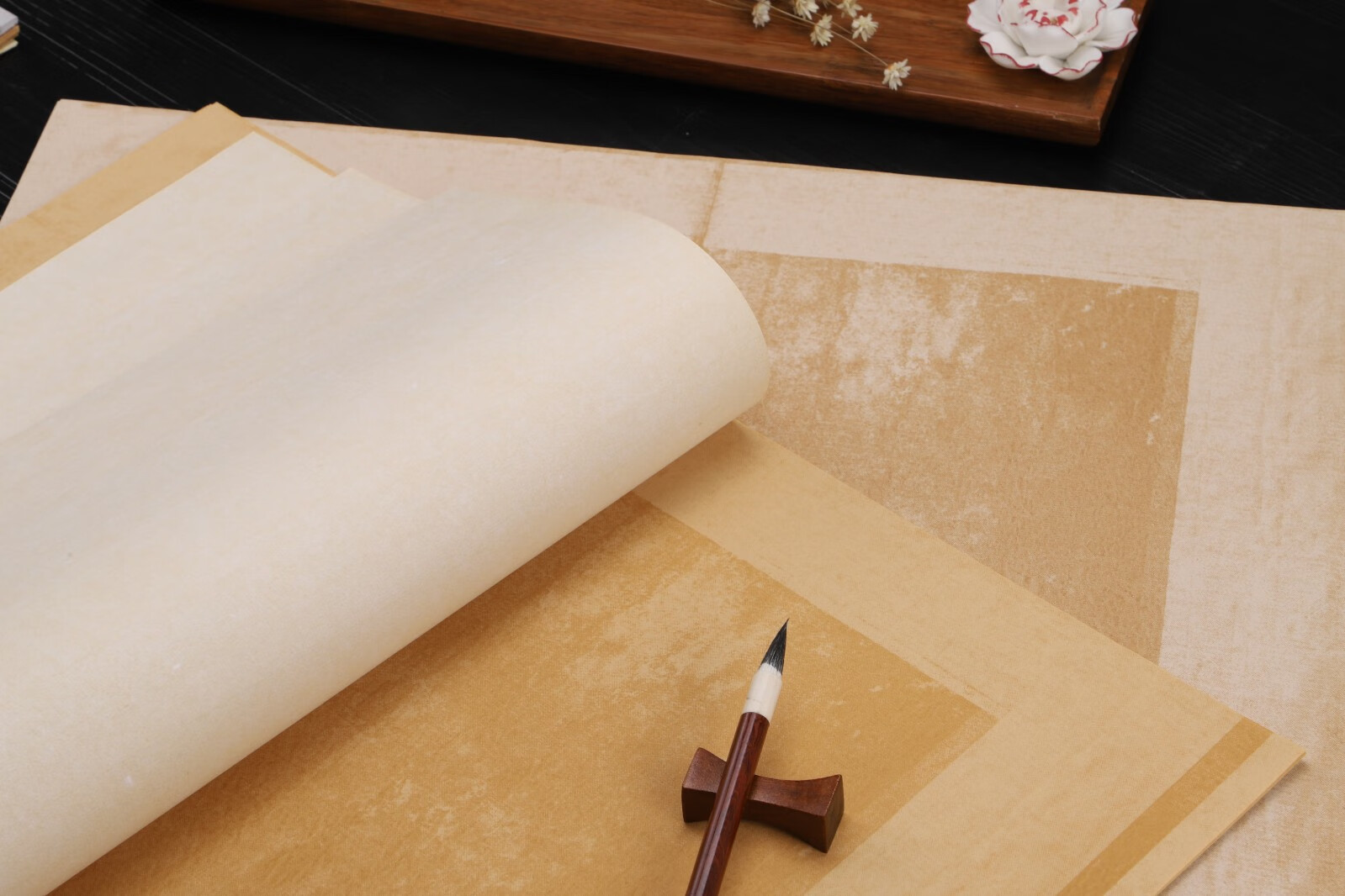 萱雅斋蜡染离都帖半生半熟宣纸四尺六开复古诗帖仿古书法创作专用纸