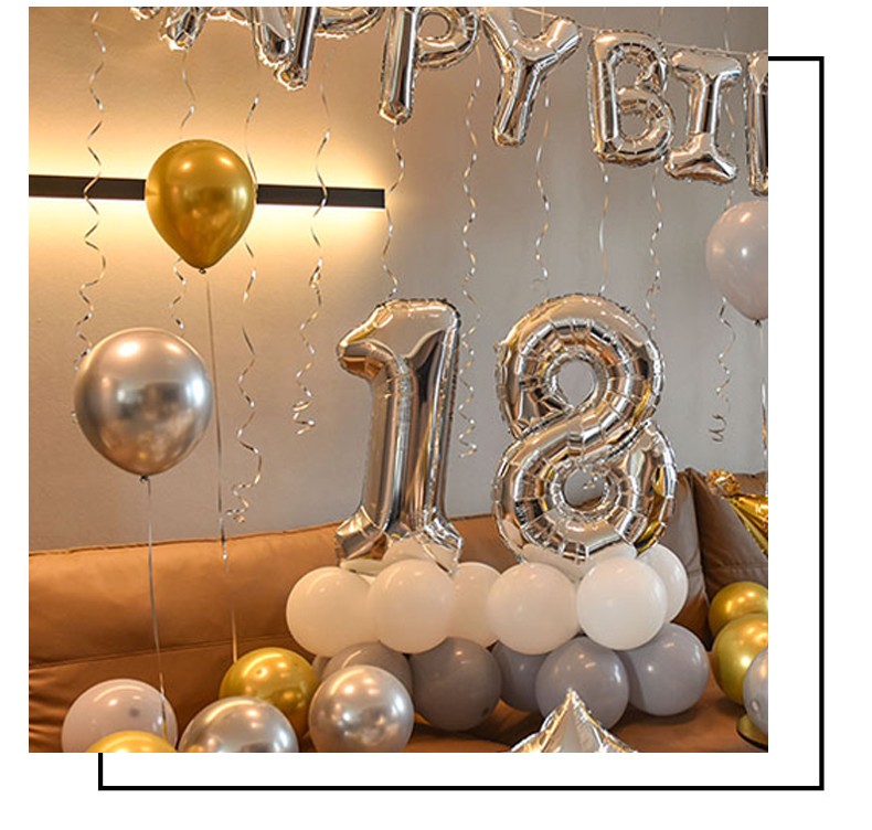 世绣网红成人生日快乐气球派对18岁成人礼男女孩场景布置用品背景墙