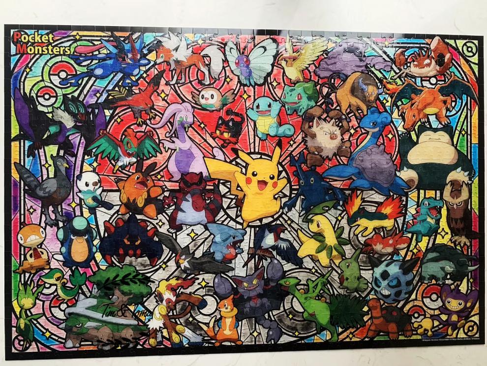 日本ensky宠物小精灵宝可梦拼图口袋妖怪皮卡丘超梦伊布透明拼图1000