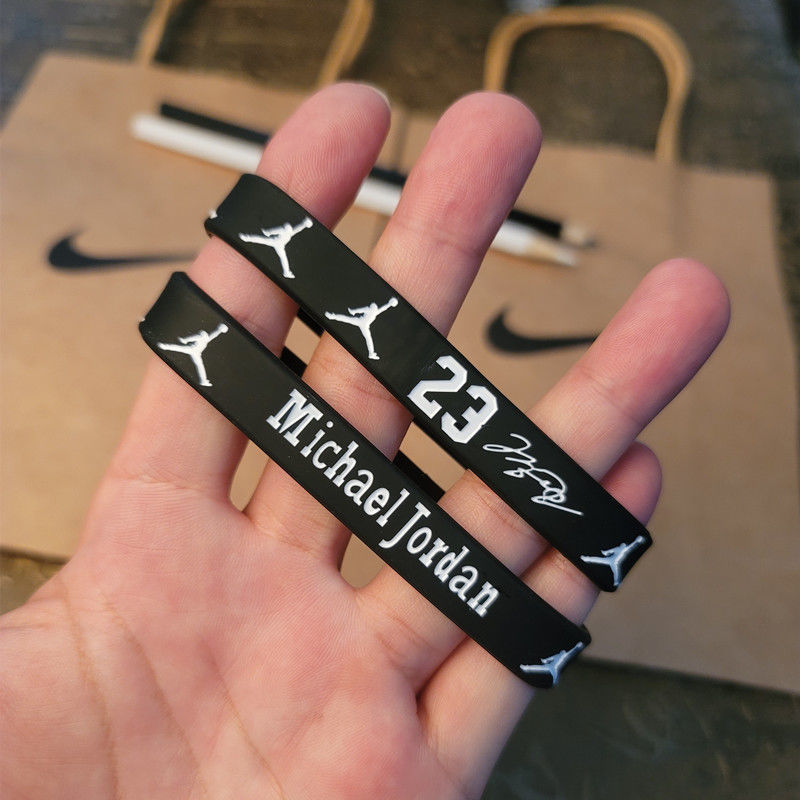 aioscnba篮球星乔丹23号运动硅胶手环男女学生个性复古跑步手链手腕带