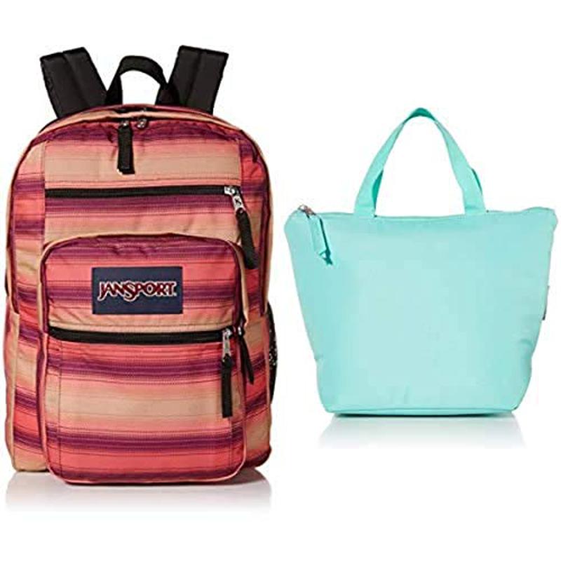 jansport中性款式双肩包小方包经典款学生返校背包捆绑包时尚条纹背包