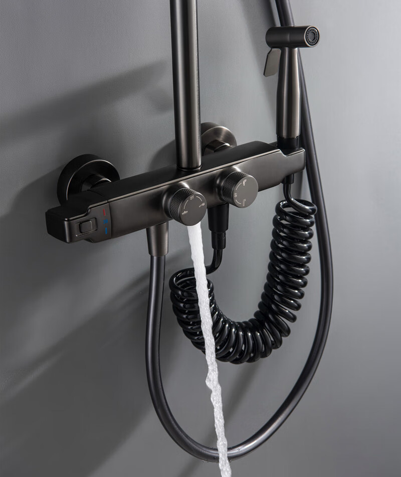 科勒(kohler)淋浴花洒套装枪灰色全铜家用浴室龙头恒温增压卫生间沐浴