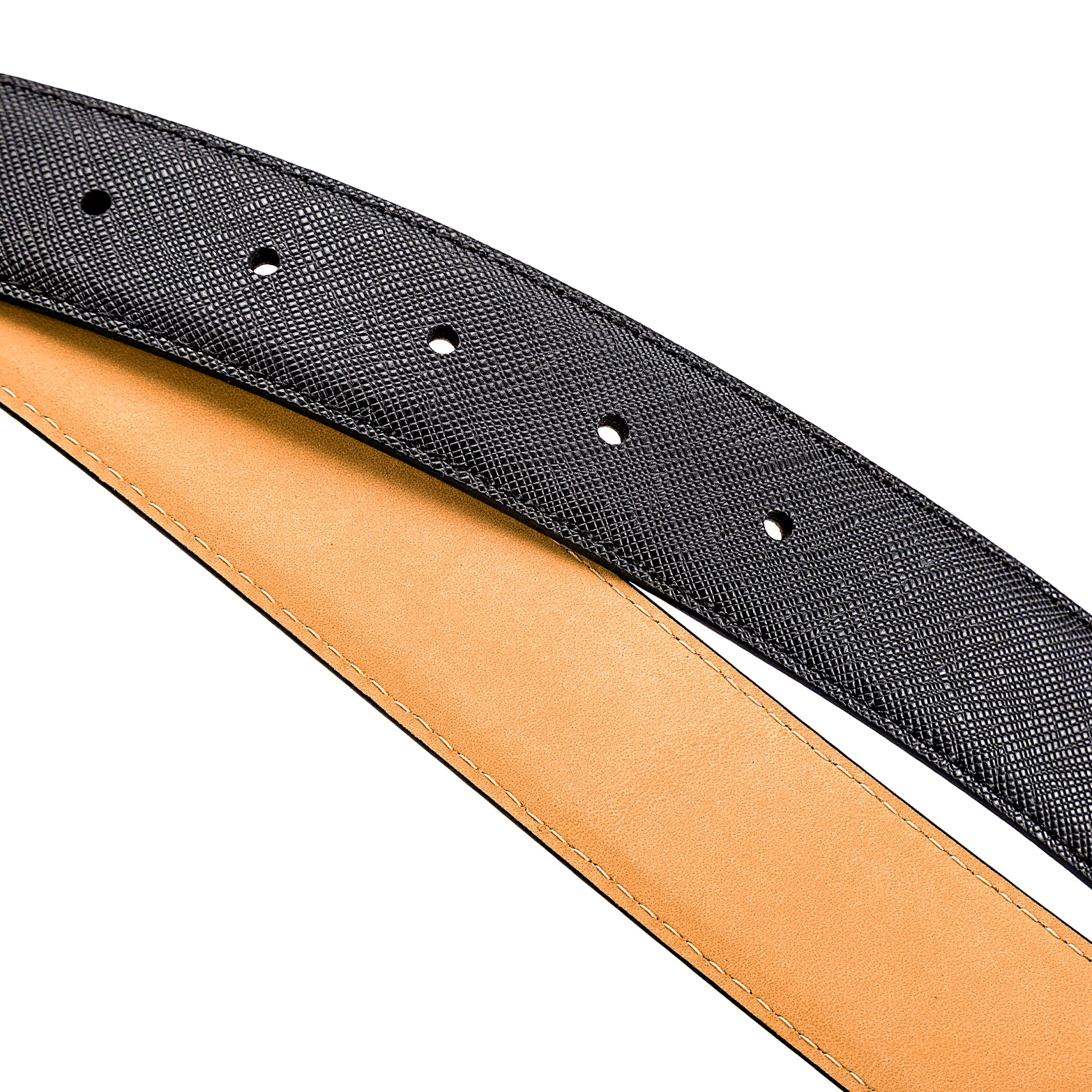 bansha十字纹无扣菲拉腰带条皮带男真皮头层牛皮不带头皮带身无头腰带