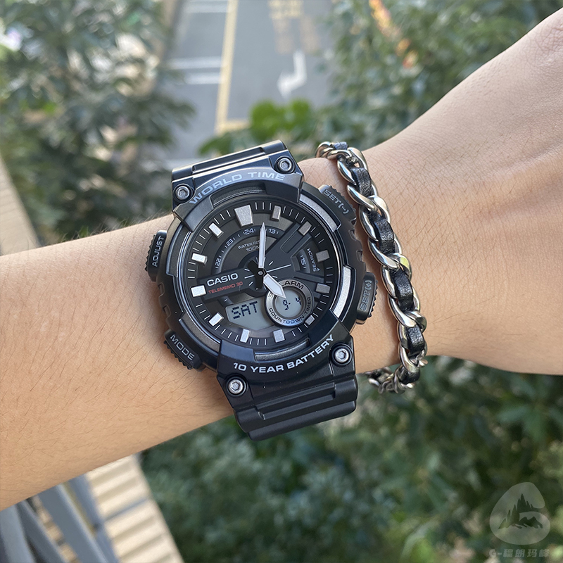 casio卡西欧 海外代购 手表男士经典复古黑金防水学生表 aeq-110w aq