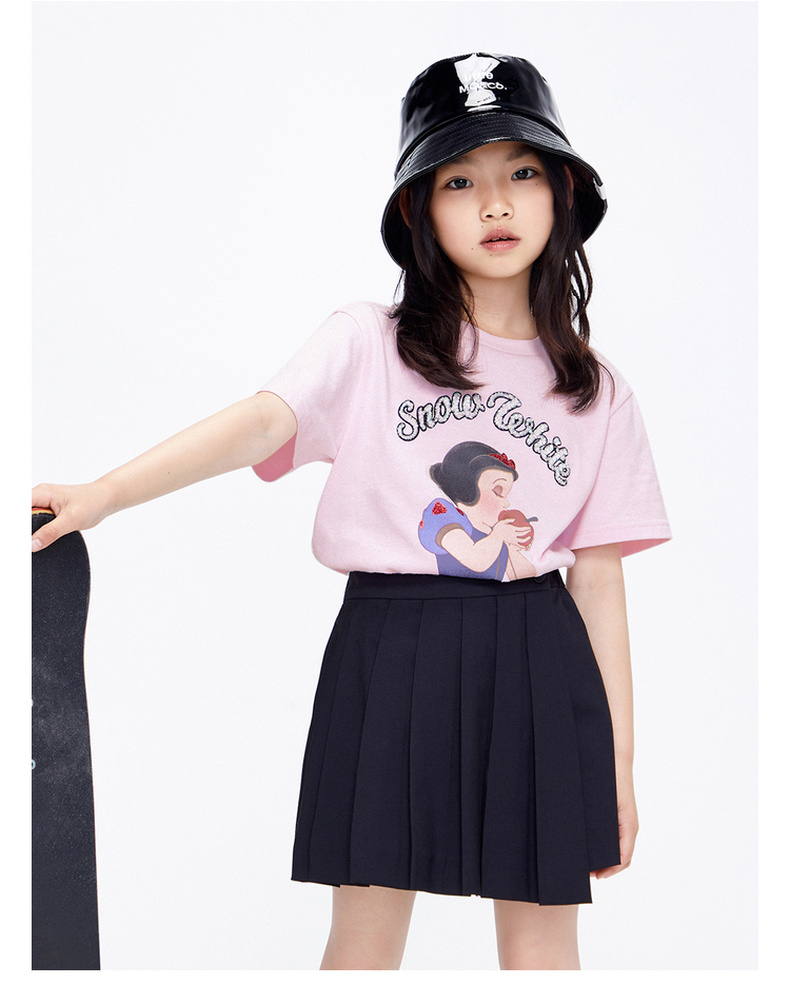 白雪公主合作系列little moco童装女童纯棉短袖t恤衫kbb3tee025 水