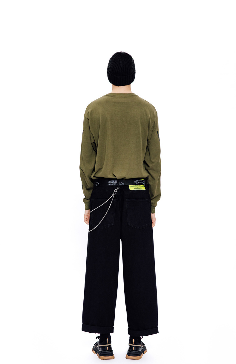 【上官喆联名系列】cabbeen/卡宾男装圆领套头长袖卫衣oversize h 嫩