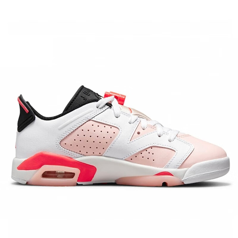 耐克(nike)女鞋 air jordan 6 low gs aj6粉白 篮球鞋 768878-102 38.