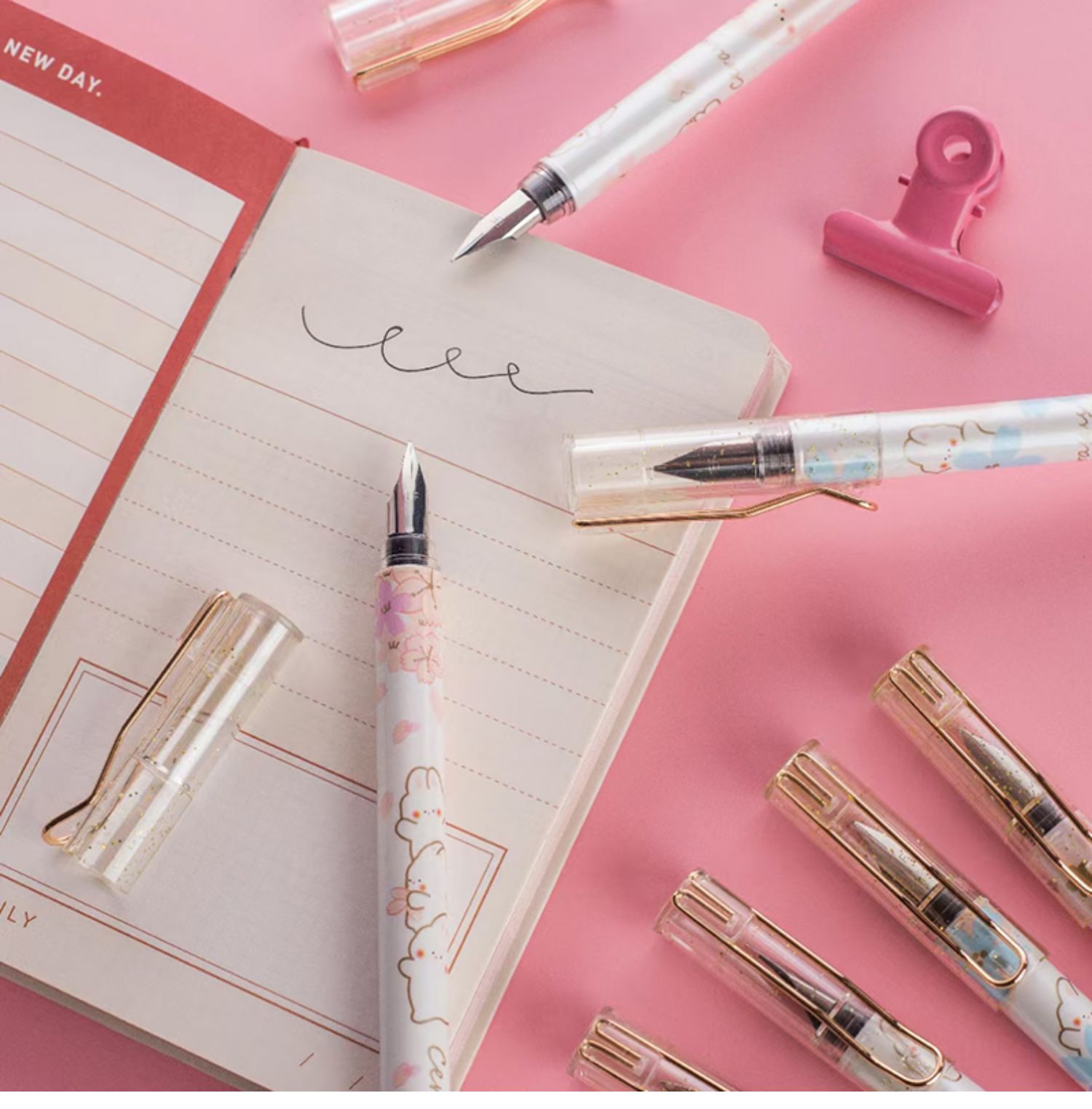 一木林樱落小兔练字墨囊钢笔签字笔礼礼盒儿童学生专用三四年级可爱超