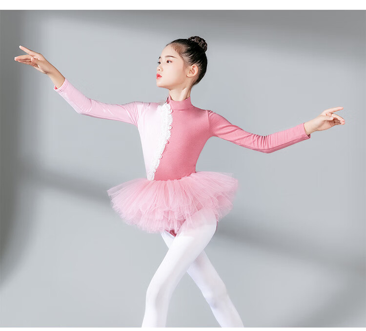 聂庄女童舞蹈服中国舞儿童芭蕾舞裙演出服女孩练功服幼儿考级跳舞长袖