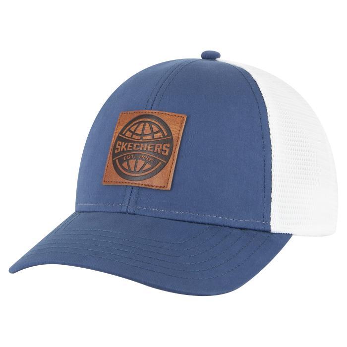 skechers斯凯奇男士帽子棒球帽运动帽司机帽纯棉弯檐遮阳网眼拼接可