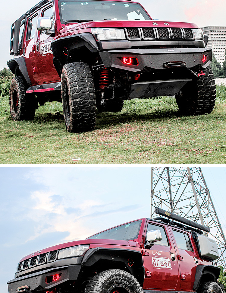 适用于北京bj40plus前后杠改装 暗夜套件保险杠轮眉北京bj40越野套装