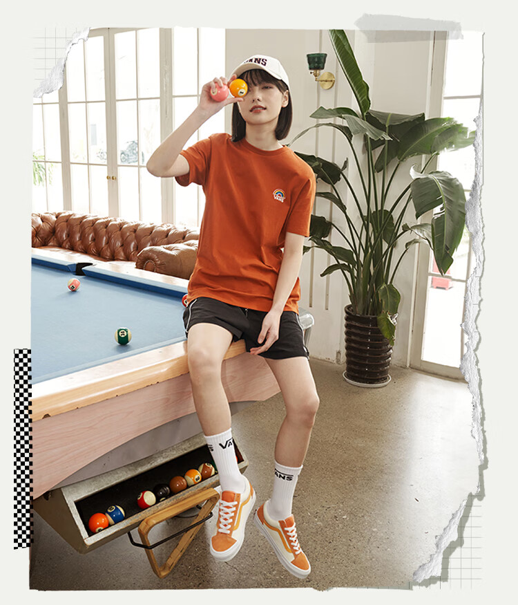 vans范斯 style 36甜橙橘子汽水元气活力男女板鞋 橙色/白色 36_鞋内