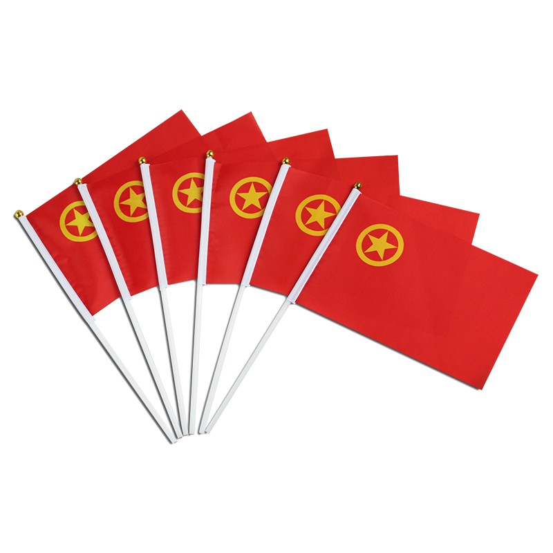 欧德斯曼 中国国旗五星红旗小国旗党旗团旗共青团手摇小旗手拿小红旗7