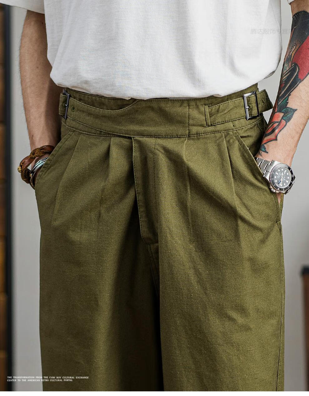 美式复古高腰廓尔格军库裤男士直筒休闲裤英军那不勒斯裤gurkha英式男
